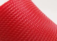Ενιαίο κόκκινο μανικιών πλεγμένων καλωδίων της PET Velcro ταινιών στρώματος επίπεδο με το φερμουάρ